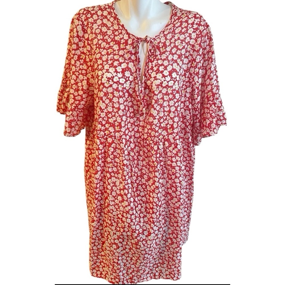 TenDency Dress Womens Size 3XL Orange Yellow White Floral Print New